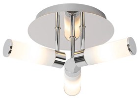 Moderna luminária de teto para banheiro cromado 3 luzes IP44 - Banheira Moderno