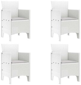 Conjunto de Jantar de Jardim 5 pcs Branco 150 x 100 x 73 cm