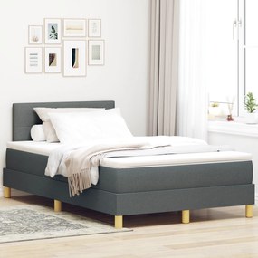Cama Box com Colchão Cinza Escuro 120x190 cm Tecido