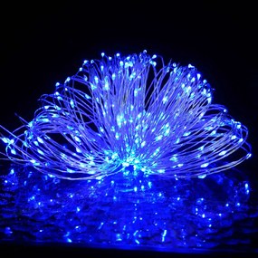 Cordão de micro luzes 40 m 400 LED 8 funções azul