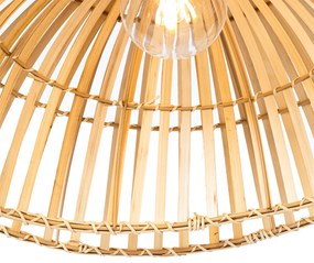 Candeeiro de arco oriental preto com bambu natural - Pua Oriental