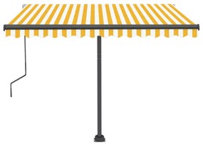 Toldo automático independente 300x250 cm amarelo e branco
