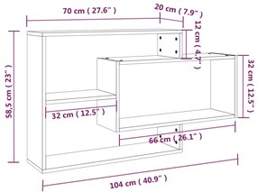 Estante 104x20x58,5 cm derivados de madeira cinzento sonoma