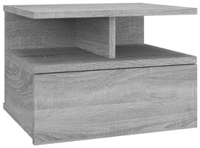 Mesa cabeceira suspensa 2 pcs derivados de madeira cinza sonoma