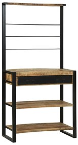 Suporte de Cozinha 80x40x160 cm em Madeira Rústica Maciça