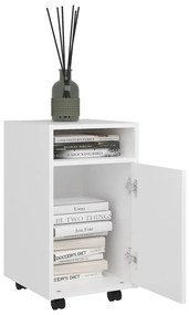 Móvel de apoio com rodas 33x38x60 cm contraplacado branco