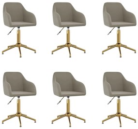 vidaXL Cadeiras de jantar giratórias 6 pcs veludo cinzento-claro