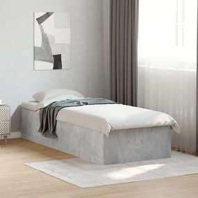 Estrutura de cama 100x200 cm derivados de madeira cinza sonoma