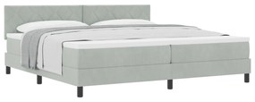 Cama Box Spring com Colchão vidaXL Cinza Claro 200x200 cm Veludo