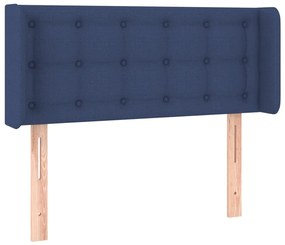 Cabeceira de cama c/ luzes LED tecido 103x16x78/88 cm azul