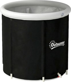 Outsunny Banheira de Gelo 280 L Insuflável Portátil para Recuperação de Atletas com Tampa e Bomba Ø78x71 cm | Aosom Portugal