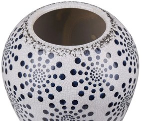 Vaso branco e azul marinho 19 cm MILETOS Beliani