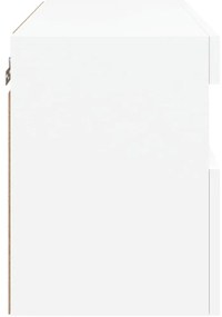 Móvel de parede para TV com luzes LED 60x30x40 cm branco