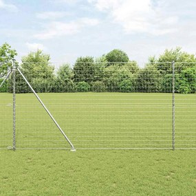 vidaXL Cerca Euro com 7 Postes de Ponta 1,5x10 m Aço Galvanizado