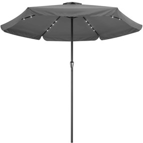 Guarda-sol solar LED Atenas  Ø330cm Proteção UV 80+ antracite