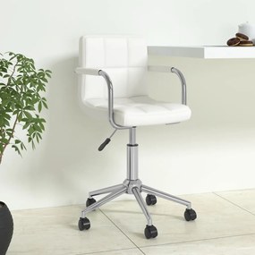 Cadeira de escritório giratória couro artificial branco