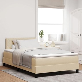 Cama Box com Colchão Creme 120x190 cm Tecido
