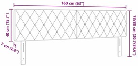 Cabeceira LED com botão de cristal, estofada em rosa, 80 cm, veludo.