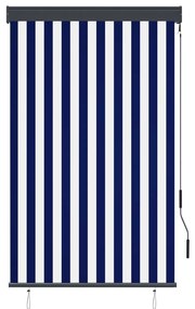 Estore de rolo para exterior 100x250 cm azul e branco