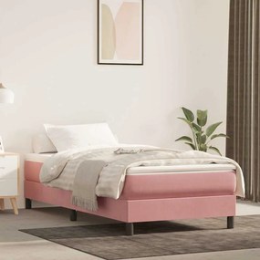 vidaXL Colchão de molas ensacadas 80x210x20 cm veludo rosa