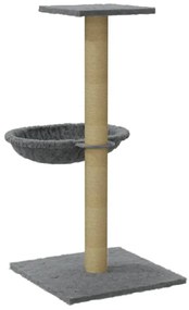 Árvore para gatos com poste arranhador sisal 74 cm cinzento