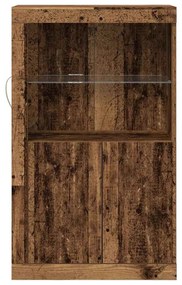 Sideboard vidaXL com Luzes LED Madeira Velha 60,5x37x100 cm