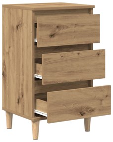 Mesa de cabeceira vidaXL Carvalho Artisan 40x35x70 cm Madeira de engen