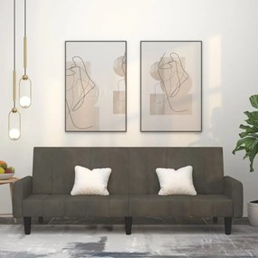 337380 vidaXL Sofá-cama de 2 lugares veludo cinzento-escuro