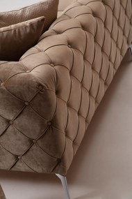 Sofá de 4 Lugares Como – Creme Escuro – 344x90x72 cm