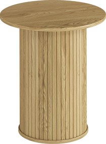 HOMCOM Mesa de apoio redonda Ø 48 cm, mesa de centro com pés canelados para sala, quarto ou espaço pequeno, carvalho | Aosom Portugal
