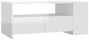 Mesa de centro 102x55x42 cm madeira processada branco brilhante