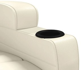 Poltrona reclinável couro artificial branco nata