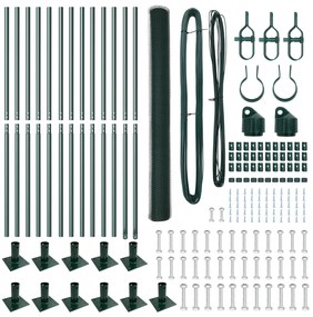 Set de Cercas Conjunto de 2 Verde Aço, PVC 25 x 1.5 m Durável