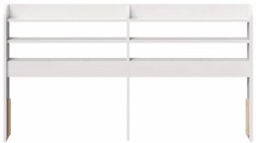 Cabeceira com prateleiras 150 cm madeira de pinho maciça branco