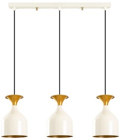 Candeeiro de Teto Sivani – Branco e Dourado – 67 x 17 cm
