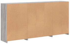 Aparador com luzes LED 202x37x100 cm cinzento sonoma