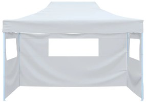 Tenda dobrável profissional festas 3 paredes 3x4m aço branco