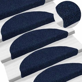 Tapetes escada autoadesivos 10 pcs 56x17x3 cm azul-marinho