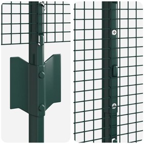 Cerca de Arame Soldado com 22 Postes U Verde 1.2x50 m Aço