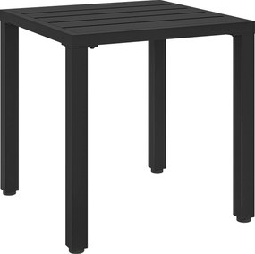 Outsunny Mesa de jardim quadrada, mesa de terraço, estrutura em metal, interior e exterior, para varanda, alpendre, pátio, preto | Aosom Portugal