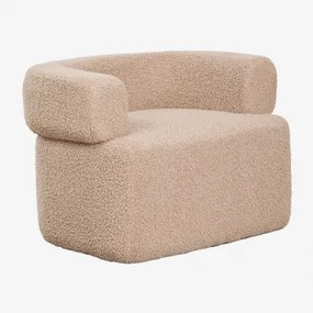 Pack De 2 Poltronas Estofadas Neda Tecido Pele De Borrego Castanho Latte - Sklum