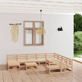 vidaXL 11 pcs conjunto lounge de jardim pinho maciço