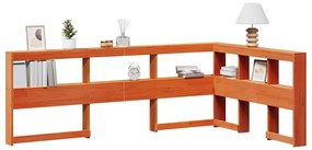 vidaXL Estante cabeceira forma de L 120 cm pinho maciço castanho-mel