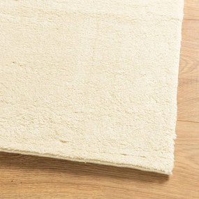Tapete pelo curto macio e lavável HUARTE 80x200 cm cor creme