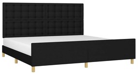 Estrutura de cama com cabeceira 200x200 cm tecido preto