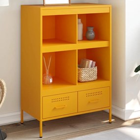 vidaXL Móvel alto 68x39x101,5 cm aço amarelo mostarda