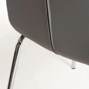 Conjunto de 2 Cadeiras Klima em Couro Artificial - Cinzento - Design N