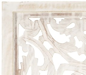 Biombo esculp. mão 3 painéis 120x165 cm mangueira maciça branco