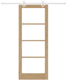 Porta Deslizante vidaXL com Conjunto de Hardware 83x211 cm Madeira Mac