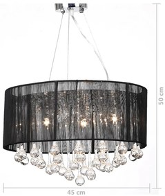 Candelabro preto com 85 cristais